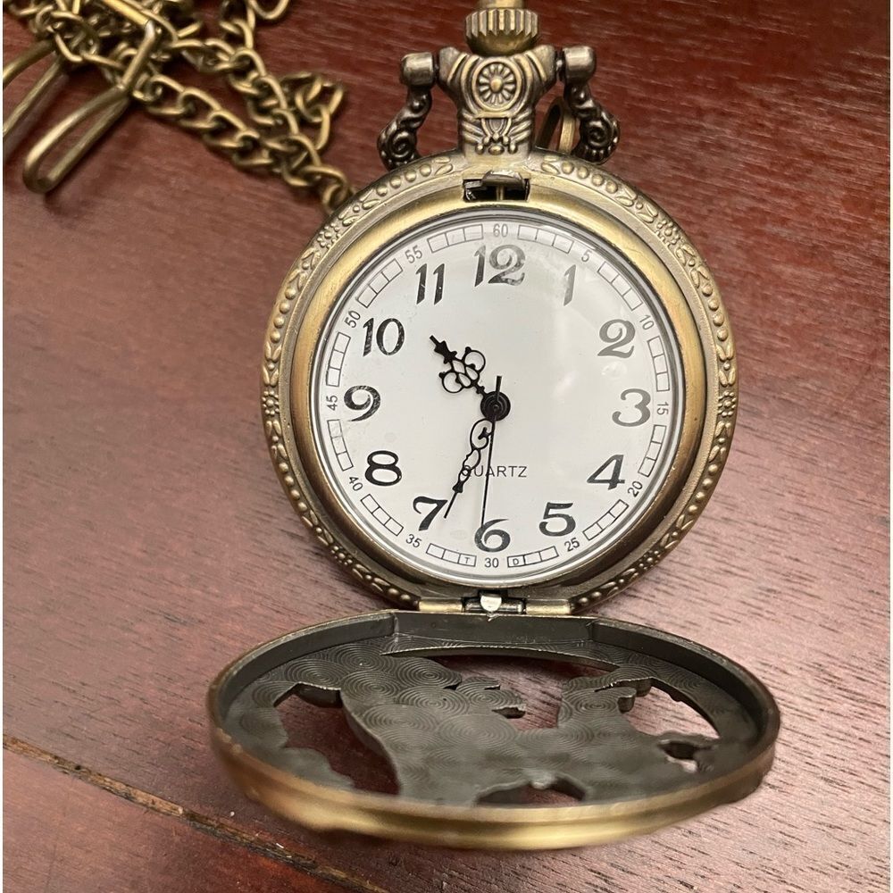 Wolves Quartz Pocket Watch Bronze‎ - Picture 5 of 6